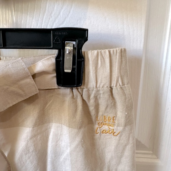 NWT Isadora 2-piece women’s pant suit ivory & cream Buffalo check elastic waist - Picture 4 of 10